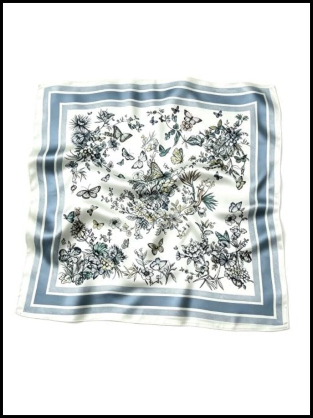 100% Mulberry Silk Crepe Satin Bandana Square Scarf for Women